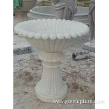 White Marble Flower Vase For Garden